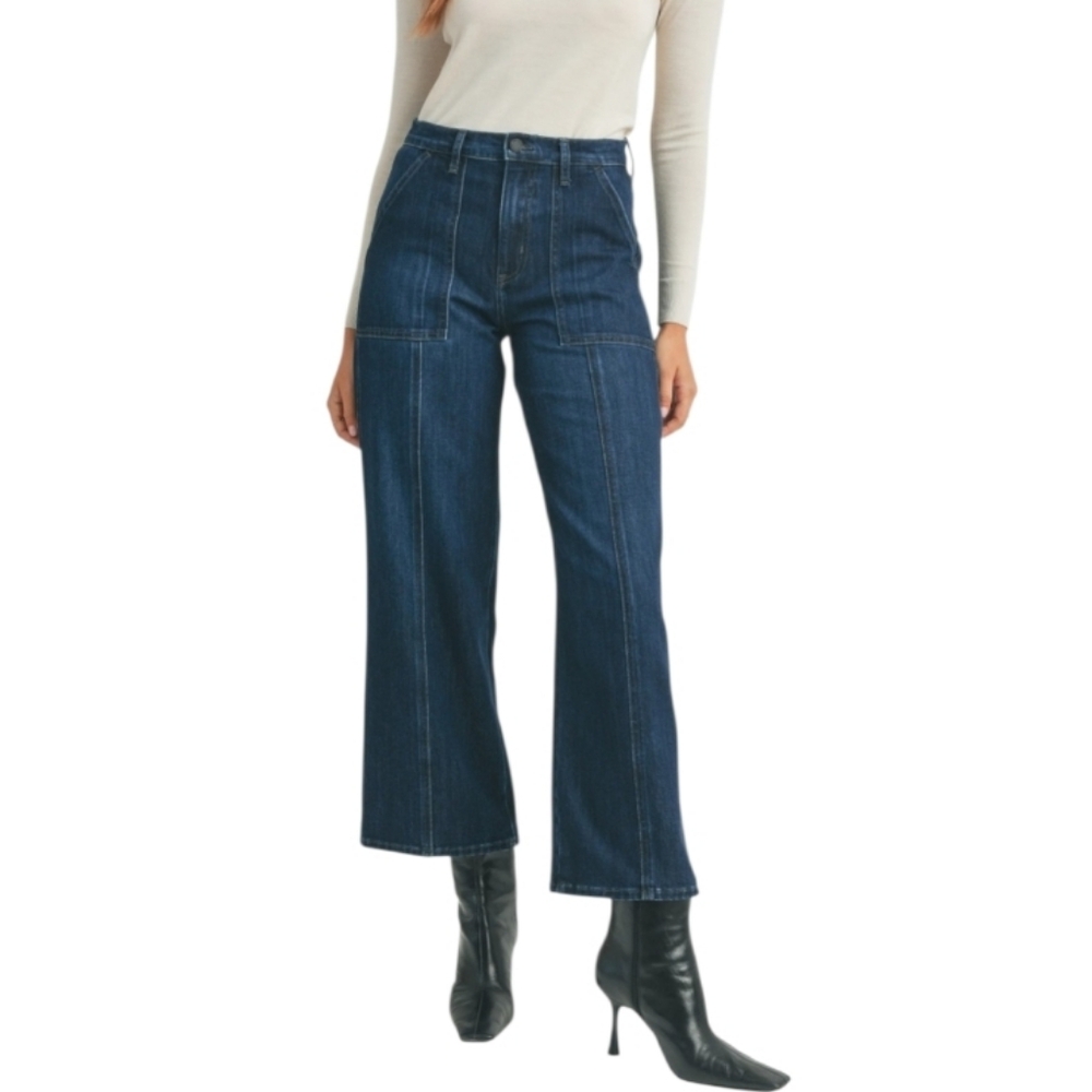 Just Black Denim High-Rise Utility Wide-Leg Jeans